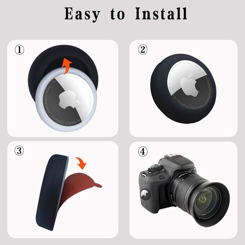 حافظة Airtag مع ملصق قوي 3M، حافظة من السيليكون echinff لعلامات Apple AirTags، 4 عبوات من غطاء واقٍ لبطاقات الهواء وحامل تثبيت لاصق للالتصاق على جهاز التحكم عن بعد للتلفزيون AirTag ipad Luggage Laptop Bike in Kuwait