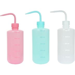 3 Pcs Tattoo Wash Bottle, Wash Bottles, Narrow Mouth Squeeze Bottle, Safety Rinse Bottle Watering Tools, for Lab, Tattoo, hair, pet, Plant Irrigation Bottle (White, 500ml) in Kuwait