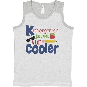 7 ate 9 Apparel Boy's School Kindergarten Cooler Light Grey Contrast Tank Top in Saudi Arabia