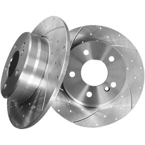 PM Auto Rear Drilled Slotted Brake Disc Rotors For 2005-2011 Mercedes-Benz SLK350 Base in Saudi Arabia