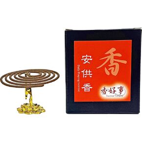 AK Daily Praying Incense Coils (3-3.5hrs, 48pcs) - Taiwan Incense Style - for Religious Practices, Meditation, Temple, Home Altars, Prayer. Daily Use (1) in Kuwait