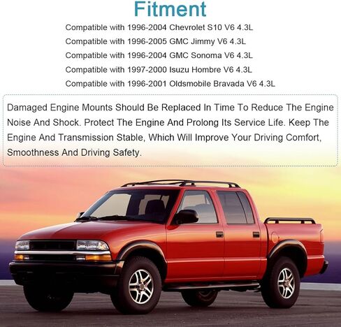 JDMON 2PCS محرك محرك MOTOR KIT استبدال لعام 1996-2004 شيفروليه S10 V6 4.3L ، GMC JIMMY ، Sonoma متوافق مع A2802 ، 2802 ، 22145758 ، 15138296 in Saudi Arabia