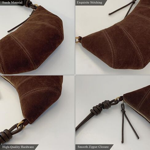 Suede Bags for Women Suede Purses Crescent Bag Crossbody Shoulder Bag Trendy Tote Handbags in Saudi Arabia