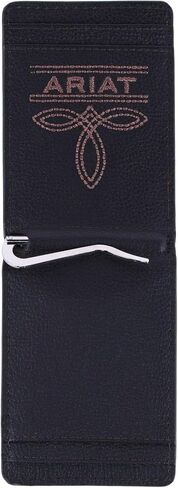 ARIAT MEN LARGE LOOG BULL HOWERE LEATHY BIFOLD MONEY CLIP WALLET in Saudi Arabia