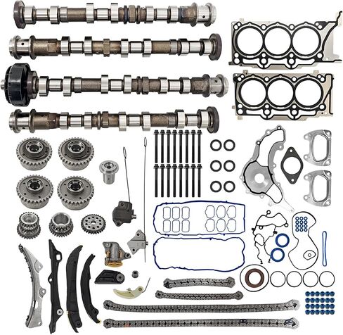 3.6L Pentastar Rebuild Kit متوافق مع Chrysler Dodge Jeep Ram 2011-2016-تشمل 4 أعمدة كامات ، مجموعة توقيت ، حشوات Sprockets VVT استبدال 5184377AG 5184380AG HS26541PT in Saudi Arabia