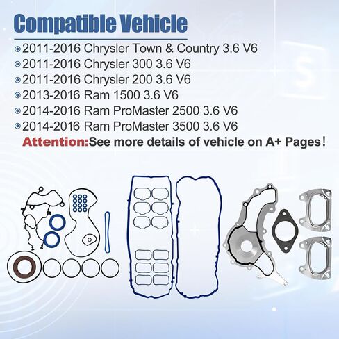 3.6L Pentastar Rebuild Kit متوافق مع Chrysler Dodge Jeep Ram 2011-2016-تشمل 4 أعمدة كامات ، مجموعة توقيت ، حشوات Sprockets VVT استبدال 5184377AG 5184380AG HS26541PT in Saudi Arabia