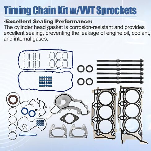 3.6L Pentastar Rebuild Kit متوافق مع Chrysler Dodge Jeep Ram 2011-2016-تشمل 4 أعمدة كامات ، مجموعة توقيت ، حشوات Sprockets VVT استبدال 5184377AG 5184380AG HS26541PT in Saudi Arabia