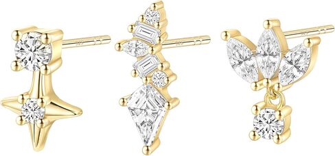 TIGRADE أقراط ماركيز الرغيف الفرنسي مكعب زركونيا صغيرة الغضروف الزاحف أقراط 925 الفضة الاسترليني آخر القرط هيبوالرجينيك للنساء in Kuwait