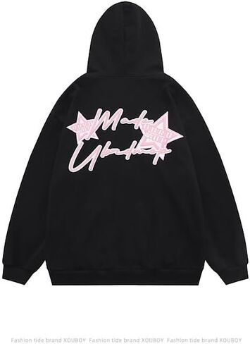 Kelabia Coquette Oversized Hoodie Star Graphic Hoodies for Women Teen Y2K Zip Up Hoodie Trendy Y2K Jackets Hip Hop Streetwear in Saudi Arabia