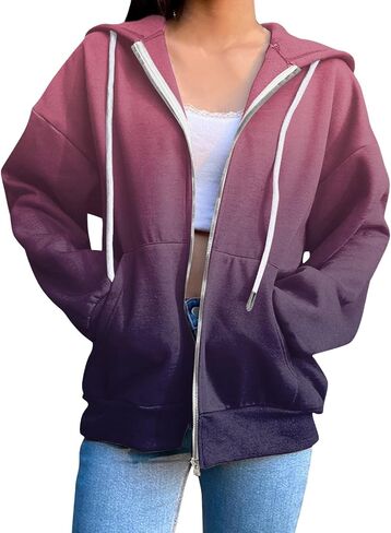 Zip Up Hoodies 2025 Hoodies السببية العصرية الأكمام طويلة الأكمام ذات الصلابة المصبوغة بملفقة مع جيوب in Saudi Arabia