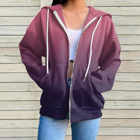Zip Up Hoodies 2025 Hoodies السببية العصرية الأكمام طويلة الأكمام ذات الصلابة المصبوغة بملفقة مع جيوب in Saudi Arabia