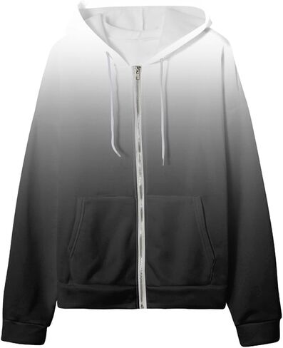 Zip Up Hoodies 2025 Trendy Causal Hoodies Long Sleeve Oversized Tie-Dyed Sweatshirt Pullover with Pockets in Saudi Arabia