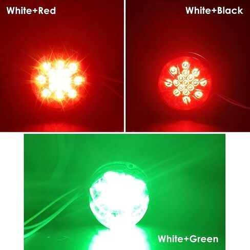 2PCS Dual Revolution Amber Turn Signal and Marker to Purple Auxiliary 17 LED Watermelon Lights, Clear Lens & Stainless Steel Bezel Marker Light for Freightliner Kenworth Peterbilt Trailer Heavy Truck in Kuwait