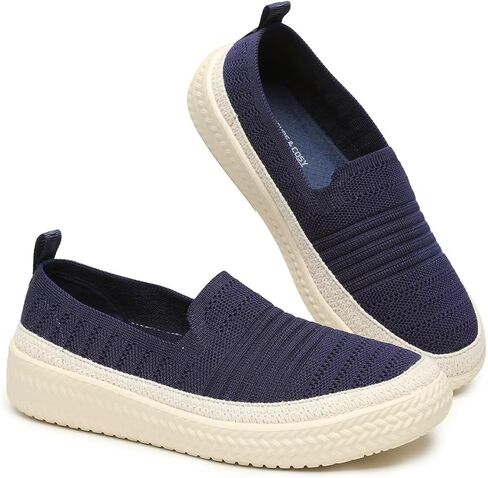 متماسكة للسيدات متماسكة جولة إصبع القدم شقق ليفر مريحة المشي غير الرسمية عمل بيني يقود أحذية زلة متنقلة in Kuwait