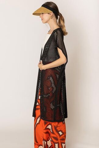 ScarvesMe Women's Fashion Classy Flower Tow Tone Crochet Cardigan Kimono in Saudi Arabia