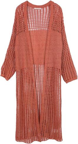 ScarvesMe Women's Fashion Classy Flower Tow Tone Crochet Cardigan Kimono in Saudi Arabia