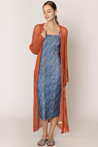 ScarvesMe Women's Fashion Classy Flower Tow Tone Crochet Cardigan Kimono in Saudi Arabia