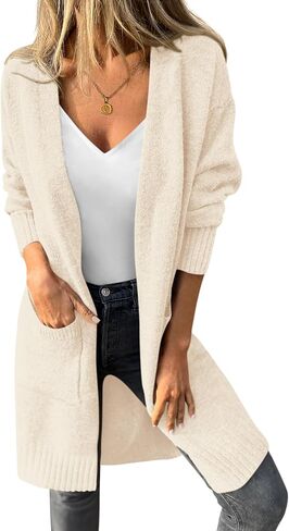 PRETTYGARDEN Women's Long Cardigans 2025 Fall Oversized Long Sleeve Open Front Lightweight Sweaters Knit Winter Coats in Saudi Arabia