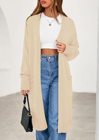 PRETTYGARDEN Women's Long Cardigans 2025 Fall Oversized Long Sleeve Open Front Lightweight Sweaters Knit Winter Coats in Saudi Arabia