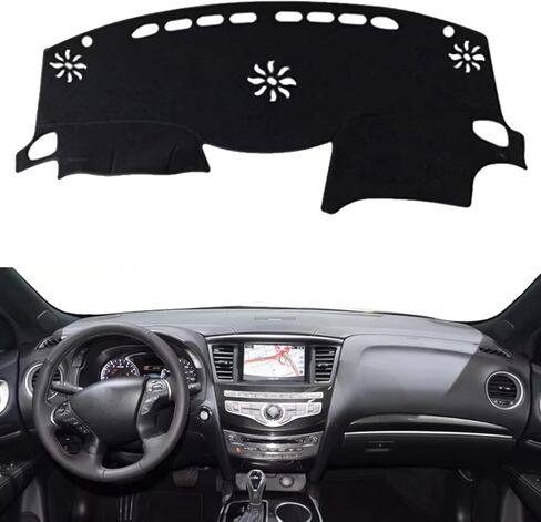 مناسب لـ Infiniti QX60 JX35 2012-2020 ، حصيرة غطاء DASH ، غطاء لوحة معلومات أسود ، حصيرة غطاء لوحة معلومات غير قابلة للانزلاق ، ملحقات داخلية للسيارة in Kuwait