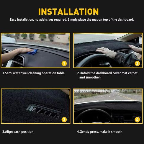 مناسب لـ Infiniti QX60 JX35 2012-2020 ، حصيرة غطاء DASH ، غطاء لوحة معلومات أسود ، حصيرة غطاء لوحة معلومات غير قابلة للانزلاق ، ملحقات داخلية للسيارة in Kuwait