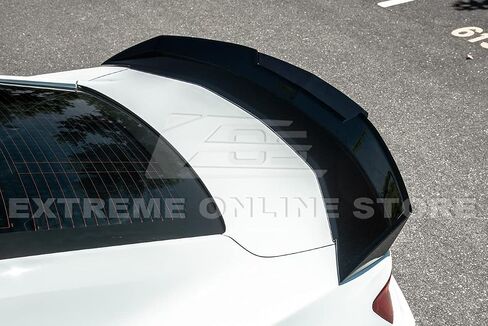 Replacement for 2016-Present Chevrolet Camaro All Models | Performance Track Style Add On Rear Trunk Lid Wing with WickerBill Extension Spoiler (ABS Plastic - Painted Glossy Black) in Saudi Arabia