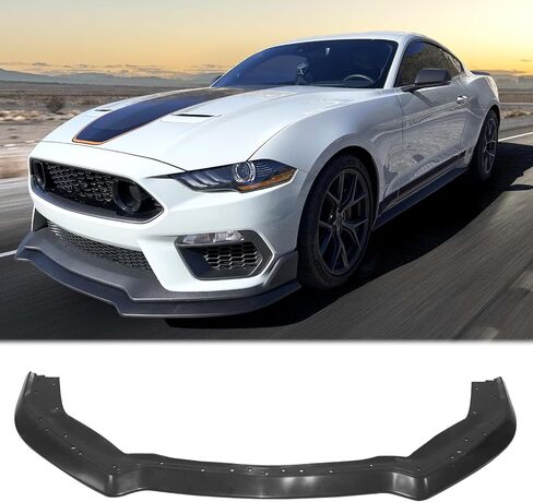 FREEMOTOR802 Compatible with 2021-2023 Ford Mustang Mach 1 Front Bumper Lip, Matte Black PP Polypropylene Handling Package Style Front Lip Spoiler Splitter in Saudi Arabia