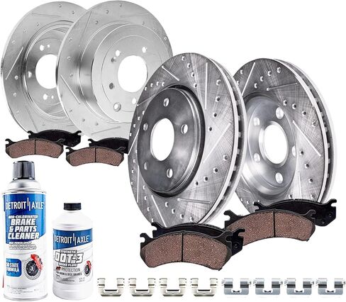 Detroit Axle-مجموعة الفرامل لعام 2016-2021 Hyundai Tucson 2017-2022 Kia Sportage ، حفر قرص فرامل فرامل محفورة منصات فرامل سيراميك 2018 2018 2020 استبدال: 12.00 "بوصة الأمامية و 11.89 بوصة دوار بوصة in Saudi Arabia