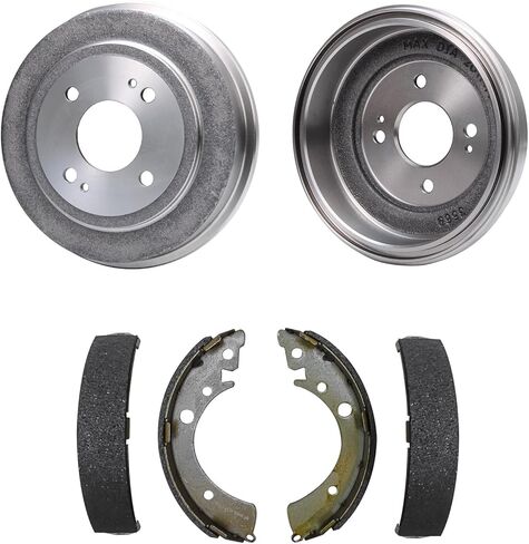 Detroit Axle - Rear Brake Drum Kit for Honda Civic Accord Brake Drums Semi-metallic Brakes Shoes Replacement: 9.42" inch Rear Drums in Saudi Arabia