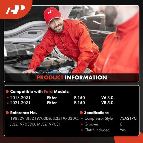 A-Premium Air Conditioner AC Compressor with Clutch Compatible with Ford F-150 F150 2018-2021 3.0L, F-150 2021 5.0L in Saudi Arabia