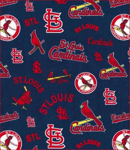 St Louis Cardinals Baseball Cotton Fabric - MLB Team Logo Cotton Fabric by The Yard, Fat Quarter, Half Yard, 1 Yard, 2 Yard Cuts in Kuwait