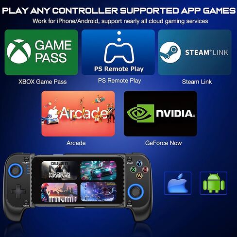 Wireless Phone Controller for iPhone/Android With Hall Joystick and RGB, Mobile Gaming Controller for iOS Support Xbox Game Pass, PlayStation, Steam Link, Call of Duty,Roblox, Minecraft, Cloud Gamepad in Kuwait