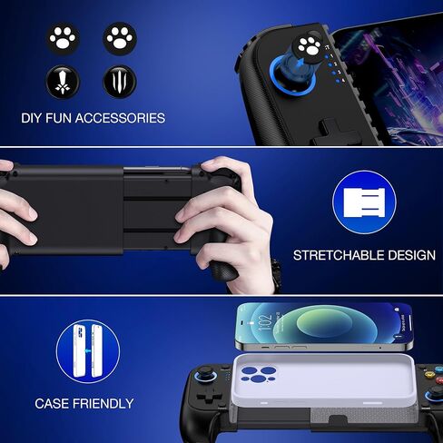 Wireless Phone Controller for iPhone/Android With Hall Joystick and RGB, Mobile Gaming Controller for iOS Support Xbox Game Pass, PlayStation, Steam Link, Call of Duty,Roblox, Minecraft, Cloud Gamepad in Kuwait