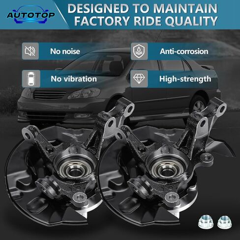 تجميع محور مفصل التوجيه الأمامي وعجلة تويوتا كورولا 2003-2008 L4 1.8L ، جانب الركاب الأيمن ، استبدل LK030 698-388 4321219015 in Kuwait