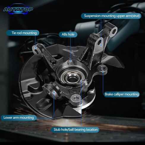 تجميع محور مفصل التوجيه الأمامي وعجلة تويوتا كورولا 2003-2008 L4 1.8L ، جانب الركاب الأيمن ، استبدل LK030 698-388 4321219015 in Kuwait