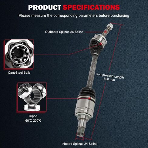 CCIYU 66-5297 CV AXLE SHAFT ASSEMBLY FIT 2006-2008 لـ TOYOTA RAV4 2.4L ، 2009-2012 لـ Toyota RAV4 2.5L الأمامي اليسرى FWD in Saudi Arabia