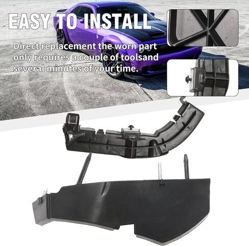 1 Pair 68024342AD Bumper Bracket Cover and Bumper Support Brackets, Replacement for Dodge Challenger 2015 2016 2017 2018 2019 2020 2021, Replaces 68375013AA in Saudi Arabia