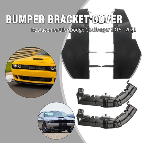 1 Pair 68024342AD Bumper Bracket Cover and Bumper Support Brackets, Replacement for Dodge Challenger 2015 2016 2017 2018 2019 2020 2021, Replaces 68375013AA in Saudi Arabia