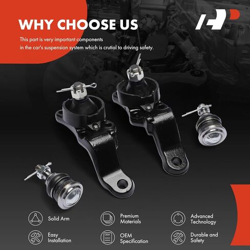 A-Premium Set of 4, Front Upper & Lower Ball Joints Kit, Compatible with Toyota Sequoia 2004-2007, Tundra 2004-2006 in Saudi Arabia