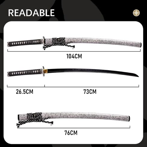 Japanese Samurai Katana Sword, 1060 High Carbon Steel Traditional Handmade, Blue Flame Full Tang, High-Performance/Razor-Sharp, Gifts for Men/Boys in Saudi Arabia