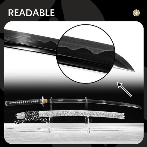 Japanese Samurai Katana Sword, 1060 High Carbon Steel Traditional Handmade, Blue Flame Full Tang, High-Performance/Razor-Sharp, Gifts for Men/Boys in Saudi Arabia