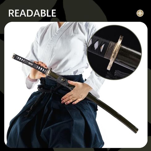 Japanese Samurai Katana Sword, 1060 High Carbon Steel Traditional Handmade, Blue Flame Full Tang, High-Performance/Razor-Sharp, Gifts for Men/Boys in Saudi Arabia
