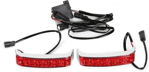 Ecotric LED LED SADDLEBAG RUNG RENGLE LIGHTING LIGHTS متوافقة مع Harley Touring 2014-2024 Street Glide Road Road King Electra Glide Tail Light (Lens Lens) in Saudi Arabia