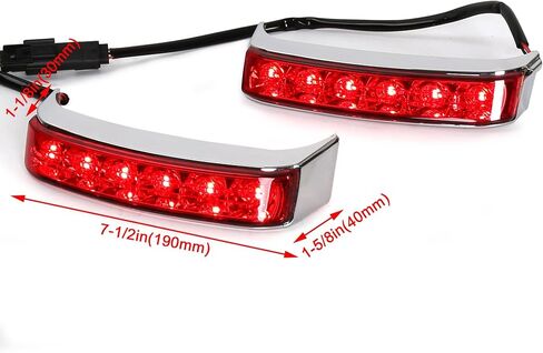Ecotric LED LED SADDLEBAG RUNG RENGLE LIGHTING LIGHTS متوافقة مع Harley Touring 2014-2024 Street Glide Road Road King Electra Glide Tail Light (Lens Lens) in Saudi Arabia