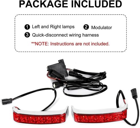 Ecotric LED LED SADDLEBAG RUNG RENGLE LIGHTING LIGHTS متوافقة مع Harley Touring 2014-2024 Street Glide Road Road King Electra Glide Tail Light (Lens Lens) in Saudi Arabia