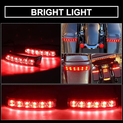 Ecotric LED LED SADDLEBAG RUNG RENGLE LIGHTING LIGHTS متوافقة مع Harley Touring 2014-2024 Street Glide Road Road King Electra Glide Tail Light (Lens Lens) in Saudi Arabia
