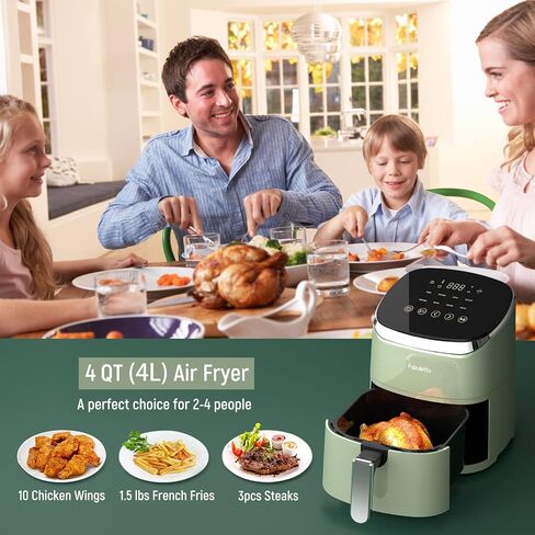 FABULETTA Air Fryer, 4 Quart Airfryer, 11-in-1 Functionality, 450F Max Crisp, Nonstick Basket, Diswasher Safe, Shake Reminder in Saudi Arabia