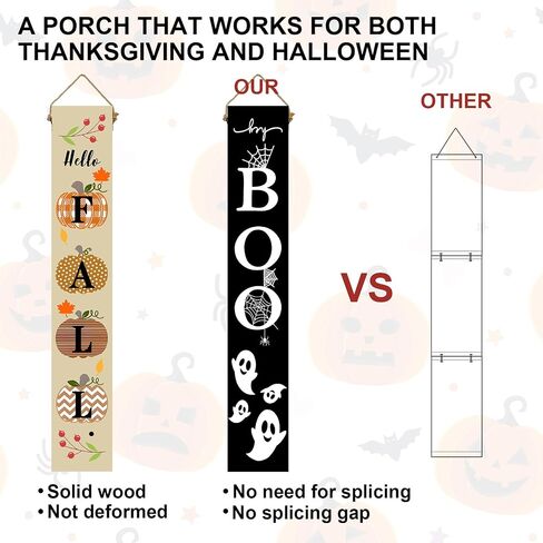 Two Sided Fall Christmas Welcome Sign For Front Porch, 47.2 Inchs Wooden Outdoor Tall Large Vertical Welcome Sign For Front Door Standing Porch Boards Decor, Outside Merry Autumn Winter Yard Home Decorations in Kuwait