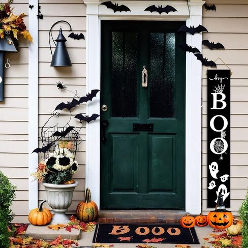 Two Sided Fall Christmas Welcome Sign For Front Porch, 47.2 Inchs Wooden Outdoor Tall Large Vertical Welcome Sign For Front Door Standing Porch Boards Decor, Outside Merry Autumn Winter Yard Home Decorations in Kuwait