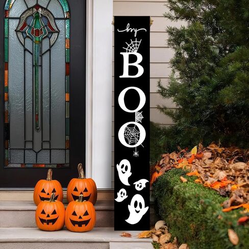 Two Sided Fall Christmas Welcome Sign For Front Porch, 47.2 Inchs Wooden Outdoor Tall Large Vertical Welcome Sign For Front Door Standing Porch Boards Decor, Outside Merry Autumn Winter Yard Home Decorations in Kuwait